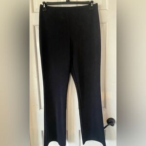 Susan Graver Ponte Knit Pull On Black Dress Pants Black Elastic Waist Sz SMALL